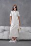 Polo Collar Short Sleeve Slit Relaxed Jersey Dress - 5