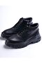 Italian Style Internal and External Natural Leather Men's Shoes Black T12975 - 4