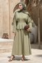 Tie-Waist Bat Sleeve Pistachio Green Suit