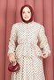 Ruffled Skirt Polka Dot Blouse Skirt Set Cream - 2