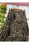 Leopard Print Pleated Crepe Skirt - 4