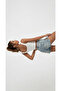 Premium White Ribbed Square Neck Flexible Textured Stylish Crop Tank Top Bustier - 4