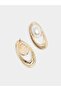 Gold Tone Faux Pearl Earrings - 3