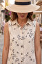 فستان للحوامل والولائم بطباعة مطبوعة وأزرار أمامية وياقة قميص وأكمام صفرية - 4