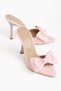 S-49 Pink Patent Leather Bow Detailed 11 cm Heeled Women's Slippers - 4