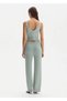 Cotton Silk Blend Clay Green Knitwear Trousers - 5
