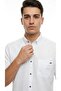 Short Sleeve Buttoned Single Pocket Cotton Men's Shirt - 4
