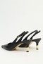 Women's Black Open-Back Heeled Shoes Pointed Toe Stylish Short-Heeled Evening Dress Stilettos - 4