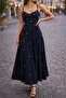 Women's Pearl Detailed Rope Strap Long Crepe Dress - 3