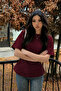 Women's Basic T-Shirt with Lace-Up Waist Detail - 4