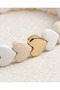 Lovessa Gold Layered Heart Porcelain Plated Elastic Bracelet - 3