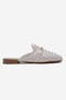 Senia White Knitted Genuine Leather Buckle Closed-Front Women's Slippers - 4