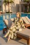 Women's Leaf Patterned Long Dress – Modal Fabric Summer Dress (Unlined) - 5