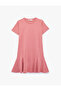 Cotton Slim Fit Crew Neck Short Sleeve Voluminous Mini T-Shirt Dress - 3
