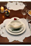 6-Piece Bowknot Embroidered White American Service Set - Wavy Edge Luxury Plate Set - 4