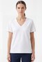 Women's Vision V-Neck Premium Quality Dense Textured Cotton T-Shirt White W102-R0220-01