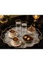 Luxury Glass Surface Presentation Tray 38 cm - Tea and Coffee Serving Tray - Decorative Round Tray with Gold Detail - 2
