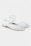Pika Silver Metallic Buckle Detail Short Heeled Women's Sandals Ballerinas - 4