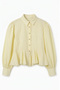 Flywheel Detailed Balloon Sleeve Shirt Y0095 - Yellow - 5