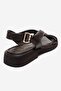 Frand Brown Genuine Leather Cross-Strap Women's Sandals - 5