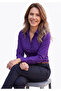 Elegant Plain Purple Slim Fit Basic Women's Shirt with Pockets at the Waist - 5