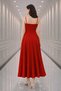 Women's Double Breasted Collar Pleated Strap Slit Detail Midi Dress - 6