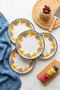 Modern Floral Patterned 6-Piece 27 cm Serving & Breakfast Plate Set - Breakfast, Presentation, Catering, Serving Plate