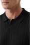 Black Polo Collar Knitwear T-Shirt Comfortable Fit Men's Knitwear T-Shirt 2608108 - 6