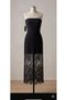 Black Strapless Lace Detailed Knitwear Dress - 3