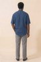 Indigo Blue Wide Fit 100% Cotton Muslin Fabric Judge Collar Short Sleeve Men's Shirt - Hajj Umrah Shirt - 5