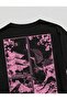 Straight Towards Print Detailed Black T-Shirt and Pink Shorts Set - 3