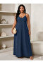 Women's V-Neck Rope Strap Long Dress with Pockets - 5