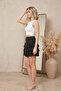 Polka Dot Black Women's Wrinkled Mykonos Layered Mini Skirt - 6