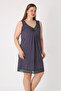 Women's Plus Size Polka Dot V-Neck Lace Strap Lycra Nightgown - 3