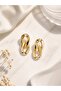 Brass Gold Color Chain Model Women's Earrings - 3