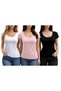Women's Ballet Collar Bodysuit 3-Piece Set - Black White Powder Pink