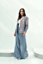 Light Blue Belted Light Denim Casual Wear