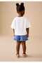 Girl's T-Shirt and Linen Shorts Set - 3