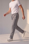 Gray Double Ribbed Side Pocket Zippered Comfortable Cut Combed Cotton Sweatpants Straight Leg Casual Sports Sweatpants - 3