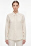 Women's Gia 100% Natural Linen Shirt - Classic Collar Basic Minimalist Design Ecru W207-K0401-01