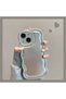 Compatible with iPhone 13 / 14 - Aurora Silver Wavy Sides Silicone Glossy Phone Case