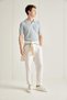 Linen Blend Standard Fit Short Sleeve Knitwear Polo T-Shirt G3157Ax26Sm - 2