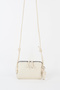 Women's Nazen Cream Knitted Design Faux Leather Small Size Zipper Closure Handbag and Shoulder Bag - 4