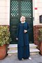 Plus Size Maternity Dress with Fan Shape Stones - 2
