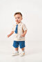 Baby Boy Summer Muslin Set with Crocodile Figure - 3