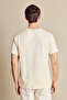 Men's Beige Cotton Blend Logo Crew Neck T-Shirt - 5