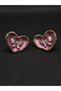 Heart and Butterfly Figured Love Themed Purple Enamel Women's Steel Titanium Earrings Summer Stylish Style New Gift Jewelry Accessory Luck - 8