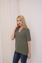 Polo V-Neck Short Sleeve Openwork Leaf Patterned Summer Fresh Airy Viscose Knitwear T-Shirt - 5