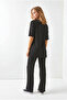 Women's Black Top and Bottom Knitted Set Tkm-19000495 - 4