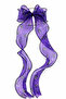 Purple Tulle Large Bow Clip Hairpin with Kuromi Figure – Stylish Hair Accessory with Long Tail - 2